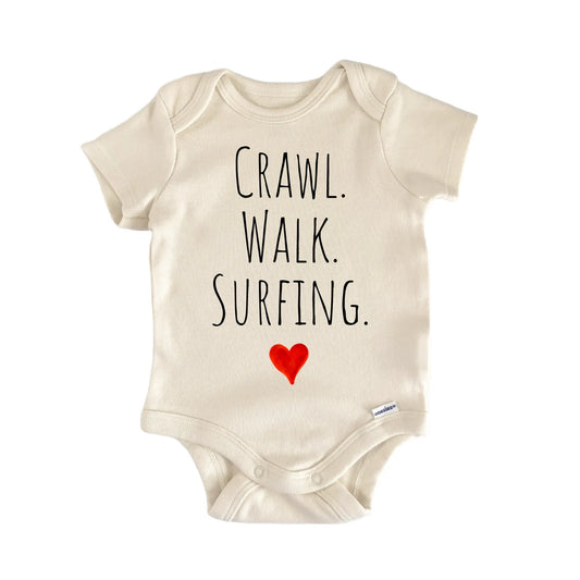 Crawl Walk Surfing Newborn Baby Onesie® Onesie®