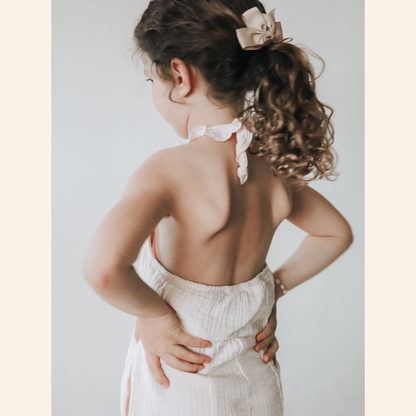 Soft White Crochet Jumpsuit - Child