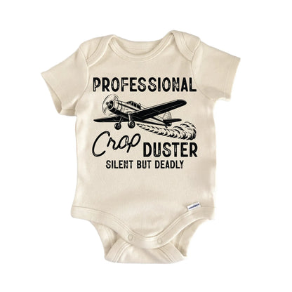 Crop Duster Pilot Plane Fart Newborn Baby Bodysuit