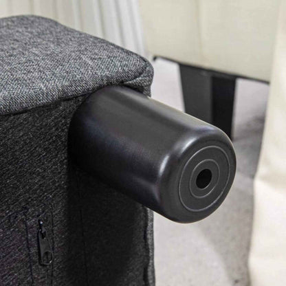 HOMCOM 16" Cube Modern Linen Fabric Pouf Footrest Ottoman, Charcoal Gray