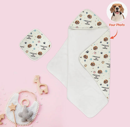Custom Dog Pattern Hooded Bamboo Towel Set