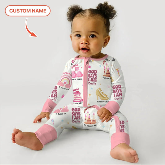 Custom Name God Says I Am Girl Custom Name Bamboo Convertible Zippy