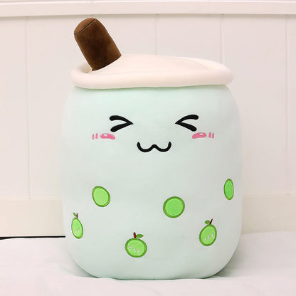 Fruit Milky Tea Cup Pillow Plush Toy Leather Phone Case