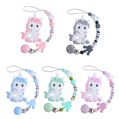 Teething Silicone Pacifier Clip With Toy