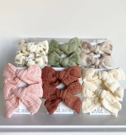 Muslin Cotton Bows - assorted