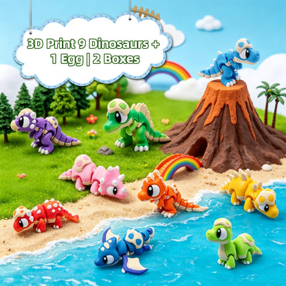 9PCS 3D Printed Dinosaur Figures  1 Dinosaur Egg Set