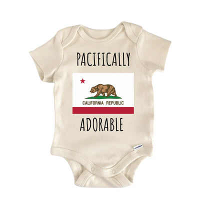 California State Flag Pacific Ocean Baby Gift Baby Bodysuit