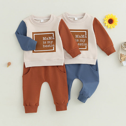 Sweatshirt And Sweatpants Suit Letter Printing