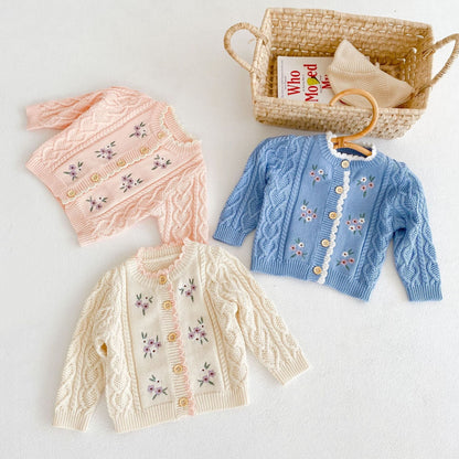 Baby Girl Baby Flower Embroidered Coat