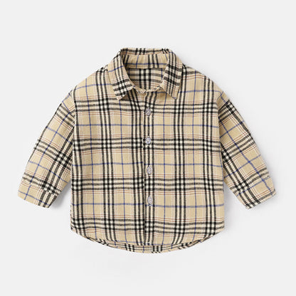 Fashion Men's Spring And Autumn Lattice Shirt
