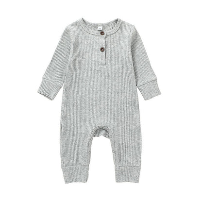 New Baby Jumpsuit Sunken Stripe Trousers Romper Western Style