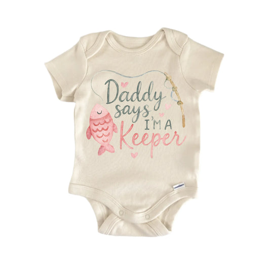 Daddy Girl Fishing Keeper Newborn Baby Onesie® Onesie®