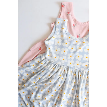 Bamboo Adventure Twirl Dress in Pink with Floral Prints