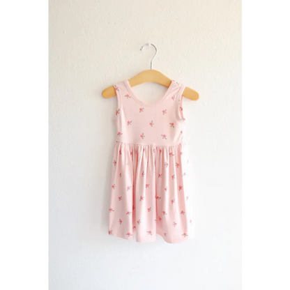 Bamboo Adventure Twirl Dress in Pink with Floral Prints