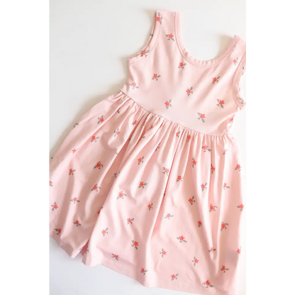 Bamboo Adventure Twirl Dress in Pink with Floral Prints