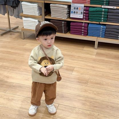 Boys' Korean Style Western Style Pullover Sweater