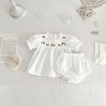 Female Treasure Embroidered Lace Two-piece Set