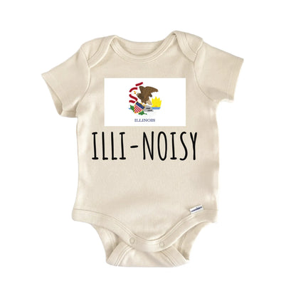 Illinois State Flag Baby Gift Baby Bodysuit