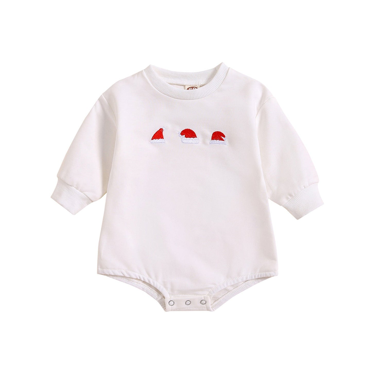 New Baby Printed Christmas Hat Cartoon Jumpsuit