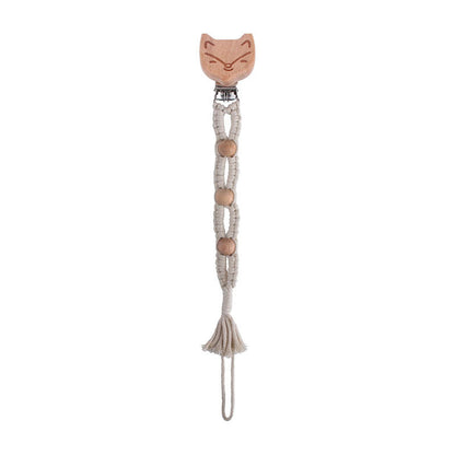 Beech Animal Anti-dropping Toy Teether Children's Hand-woven Pacifier Rope