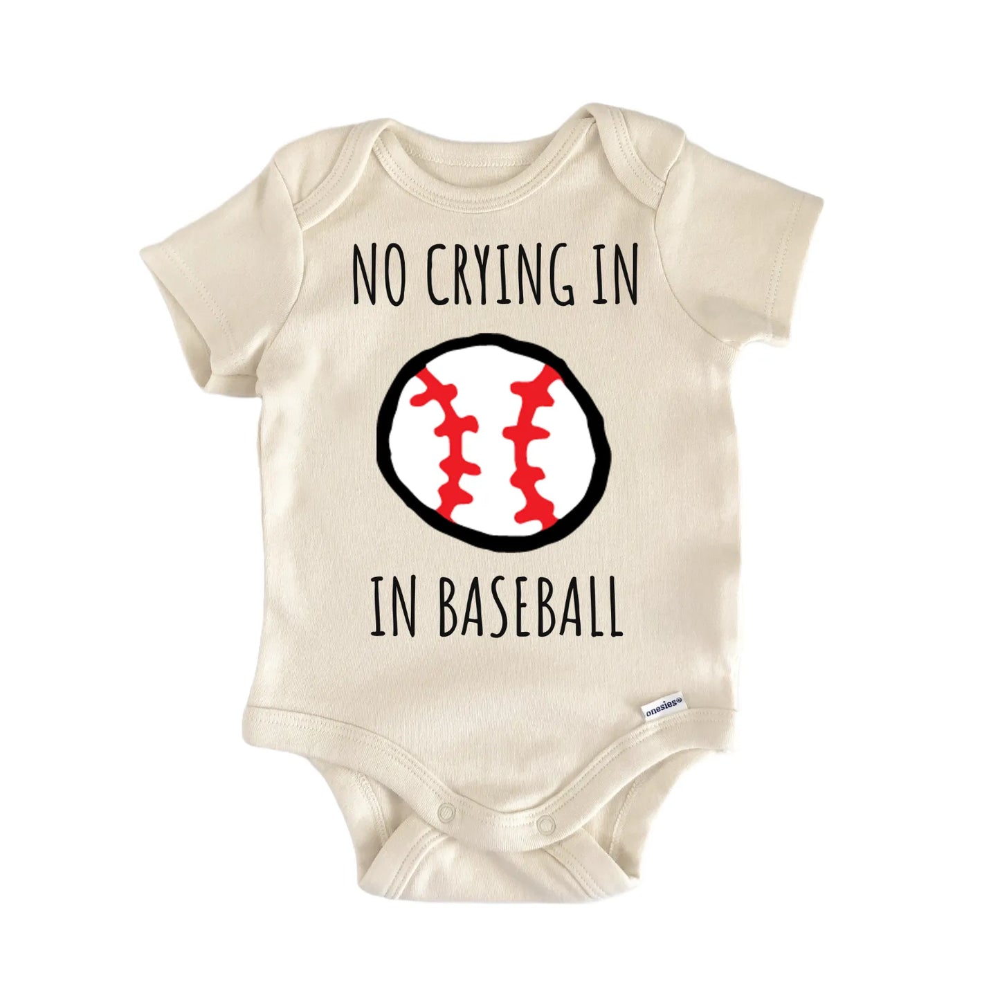 No Crying Baseball Sports Infant Gift Baby Bodysuit