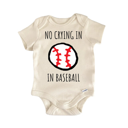 No Crying Baseball Sports Infant Gift Baby Bodysuit