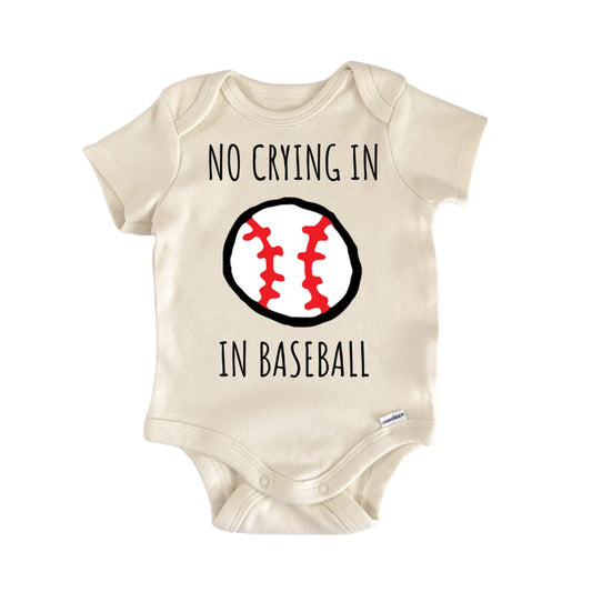 No Crying Baseball Sports Infant Gift Baby Bodysuit