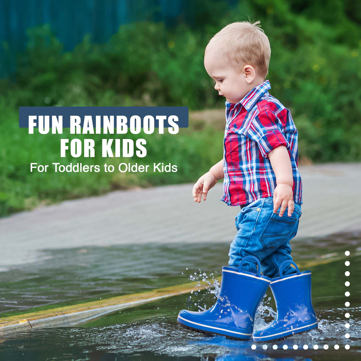 Norty Waterproof Rubber Rain Boots for Kids
