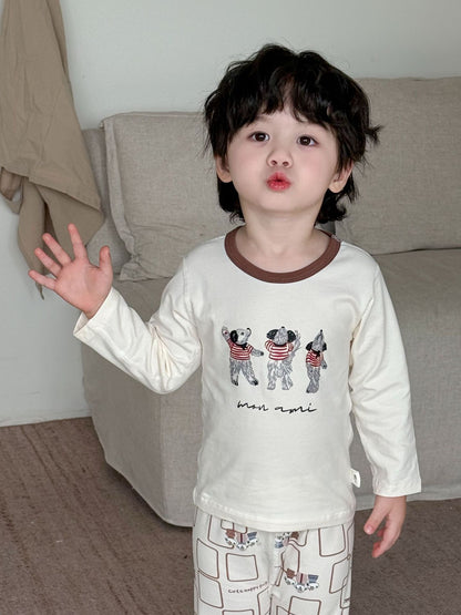 Boneless Pure Cotton Thermal Underwear Set For Boys And Girls Autumn Tops And Pants