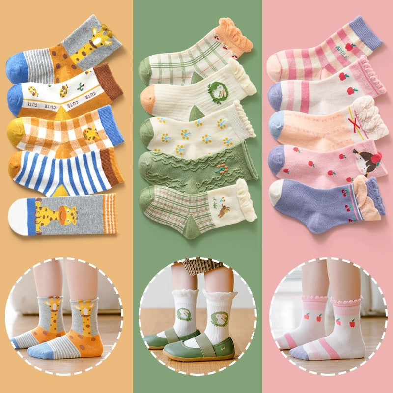 Autumn And Winter Cartoon Dinosaur Mid-calf Cotton Warm Sports Boys' Socks