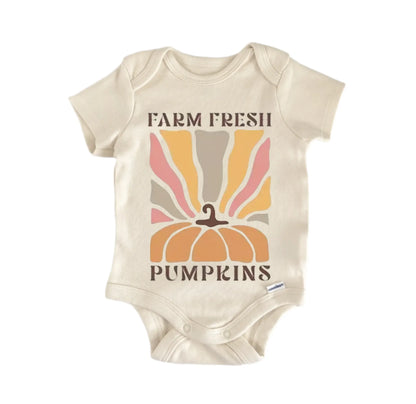 Farm Pumpkin Retro Fall Newborn Baby Onesie® Onesie®