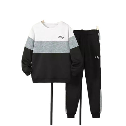 Design Sense Multicolor Hoodie Pants Two-piece Set