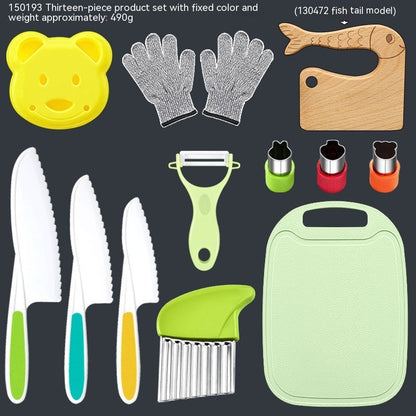 Children's Anti-cutting Gloves Cutting Board Fruit Knife