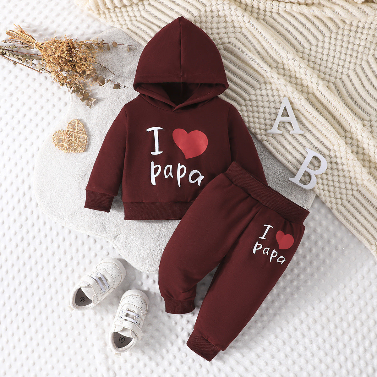 Hooded Printed Sweater Trousers Suit Casual All-matching