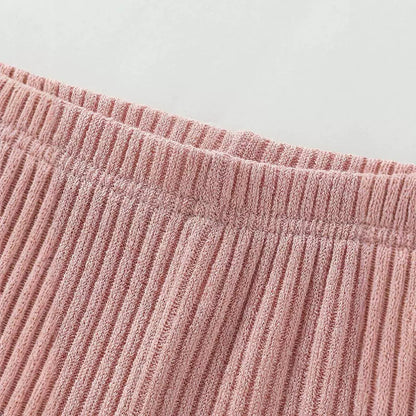 Girls' Knitted Cotton Leggings Warm-keeping Pants Long Pants Straight-leg Pants