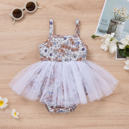 Sling Triangle Bottom-covering Floral Jumpsuit