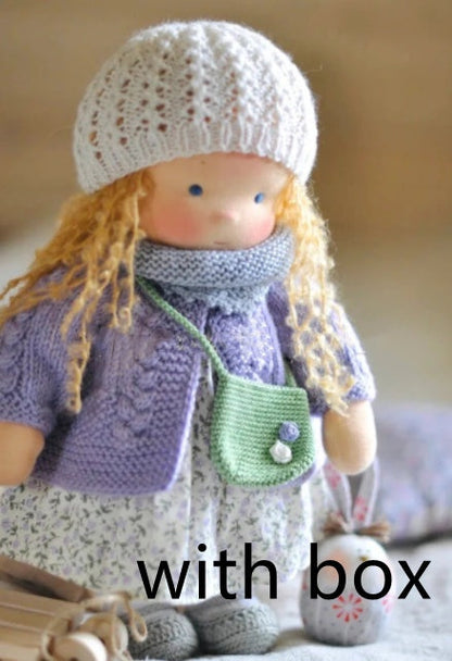 Handmade Plush Doll Golden Curly Girl Finished Product