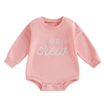Embroidered Letters Long-sleeve Jumpsuit