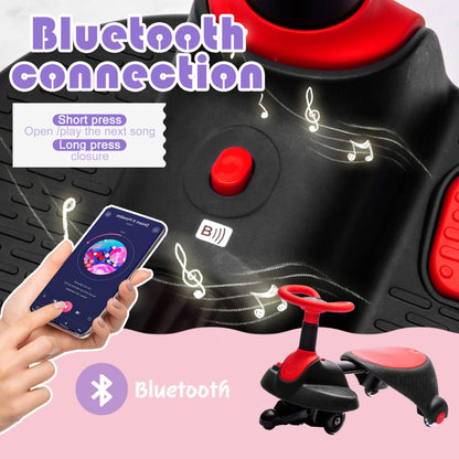 ToyRides Elite 6V Kids Ride On Electric Wiggle Car, for Kids aged 3+, Red & Black