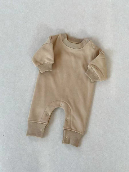 Children's Fleece Solid Color Stylish Thick Romper Jumpsuit
