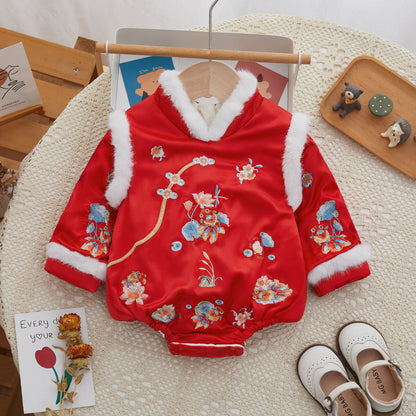 Onesie Winter Baby Triangle Rompers Baby Girl Jumpsuit