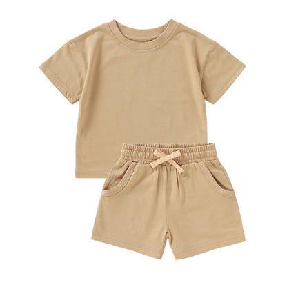 Children's Short Sleeve Baby Organic Cotton Shorts Suit