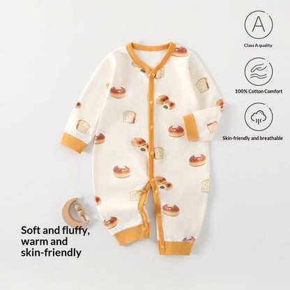 Baby Romper Spring Autumn Pure Cotton Class A Seamless Bodysuit Crawling Suit Anyang Clothing