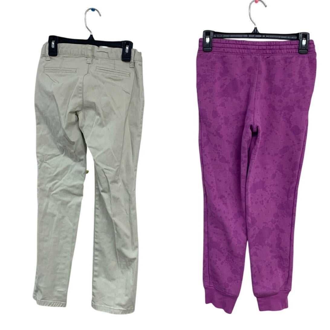 2 Cat & Jack DSG Girls Medium (10/12) Sweatpants Joggers Straight Uniform Pants