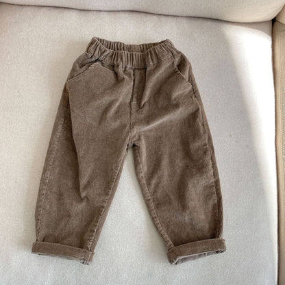 Children's Fashionable Elastic Corduroy Pants