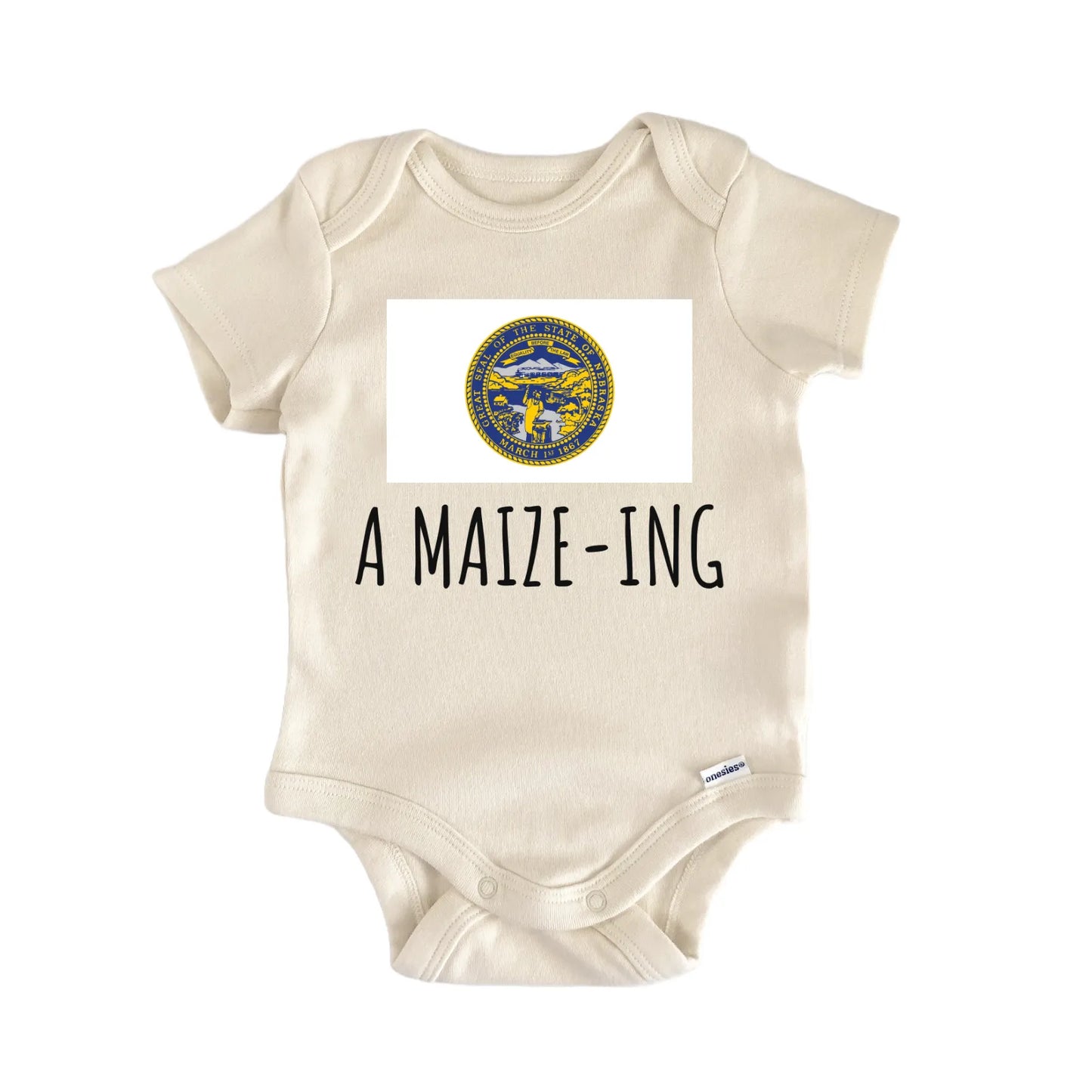 Nebraska Corn Maize State Flag Baby Gift Baby Bodysuit