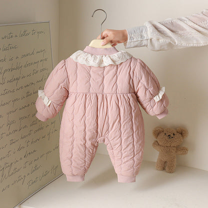 Baby Girl Autumn And Winter New Cute Princess Thin Cotton Romper Girl Romper Outwear