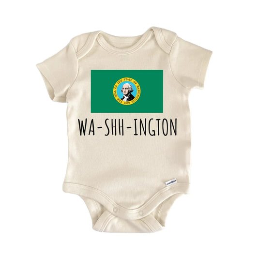 Washington State Flag Baby Gift Baby Bodysuit