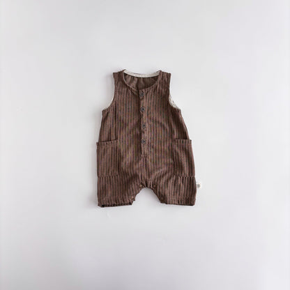 Striped Sleeveless Leotard Romper