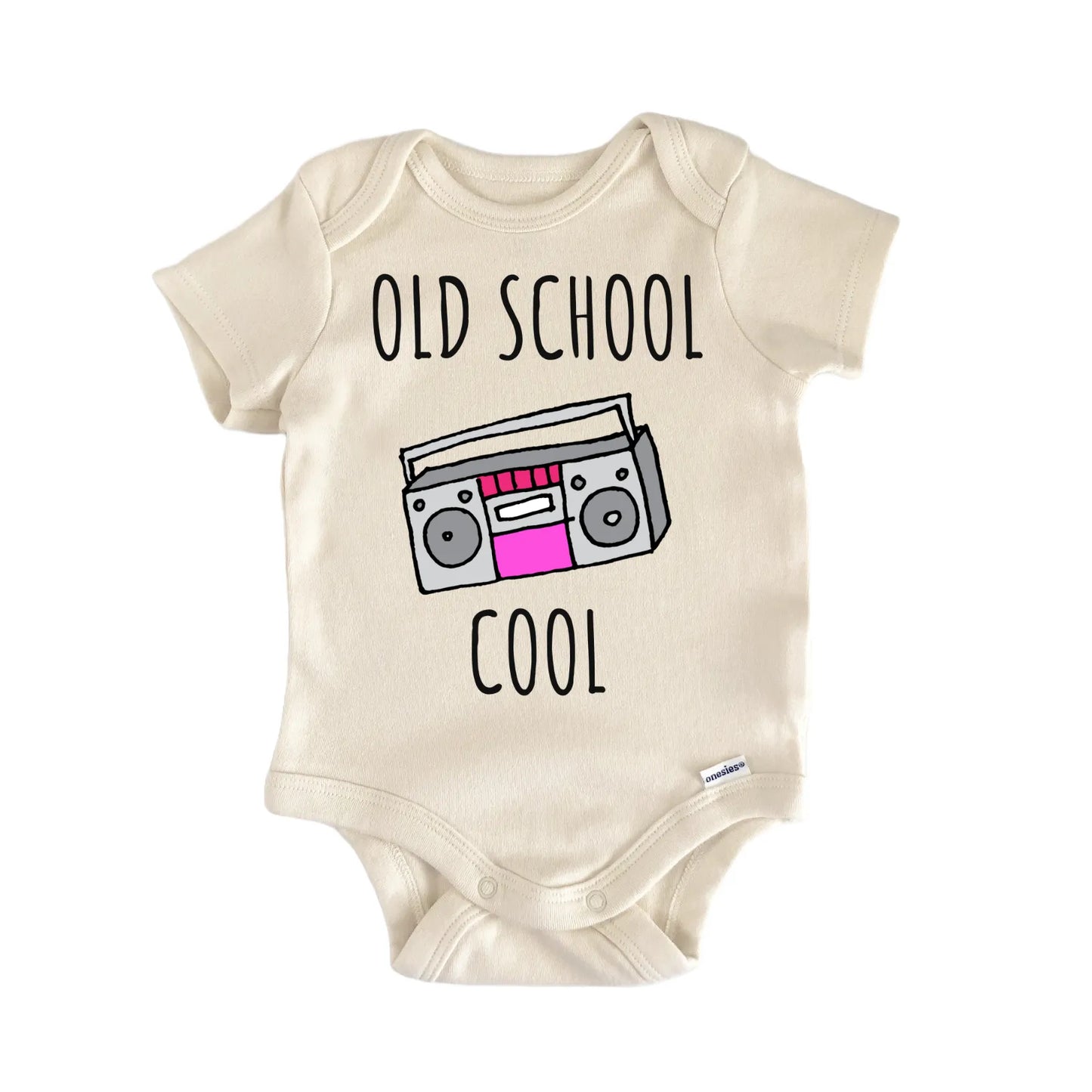 Old School Cool Boom Box 80s 90s Baby Gift Baby Bodysuit